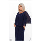 Костюм двойка из микродайвинга и шифона со стразами